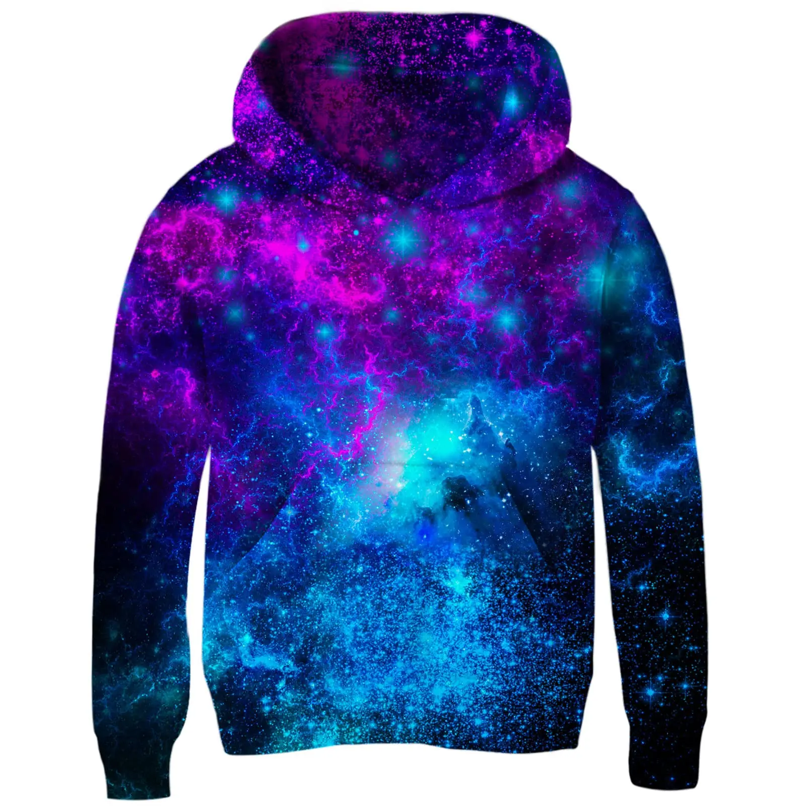 4-14 Years Children\'s Kids Cute Boys and Girls Lightweight  3D Colorful Universe Graphic Print Polyester hoodies Tops