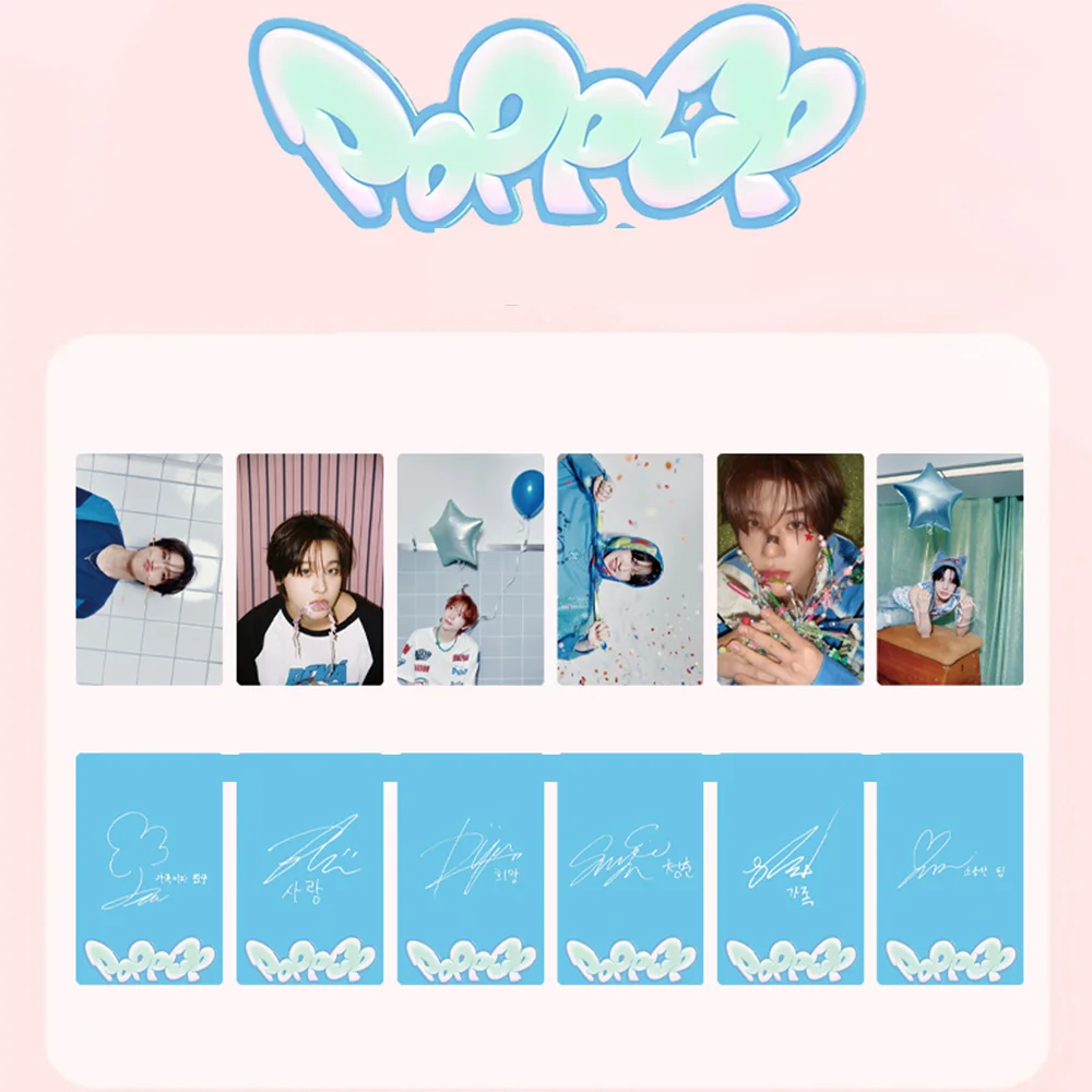 6 шт. Kpop N-Wish 2025 Новый альбом Фотокарточка POPPOP Альбом Фотокарточки SION RIKU YUSHI JAEHEE RYO SAKUYA Коллекция фанатов Фотокарточки