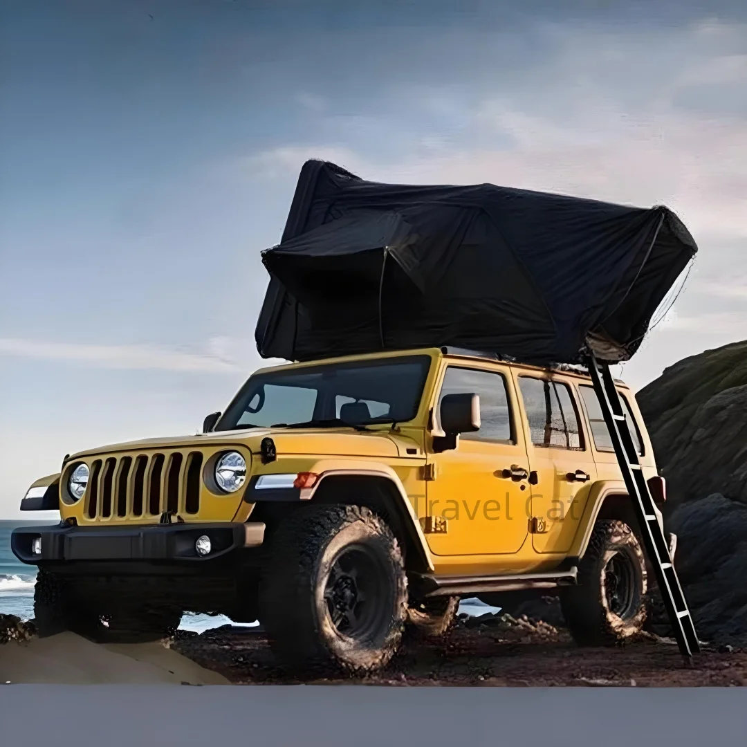 Rooftop Tent Hard Shell, Great View and Ventilation Tent for 4 Person Camping,Custom