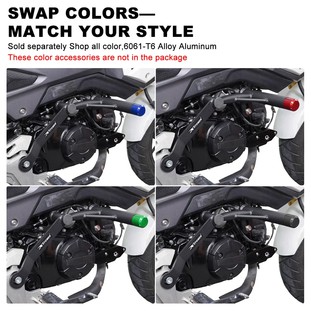 For Honda Grom 125 MSX125 2016-2018 2019 2020 Motorcycle Crash Cage Stunt Engine Guard & Sub Cage with Stunt Pegs and Scrape Bar 6