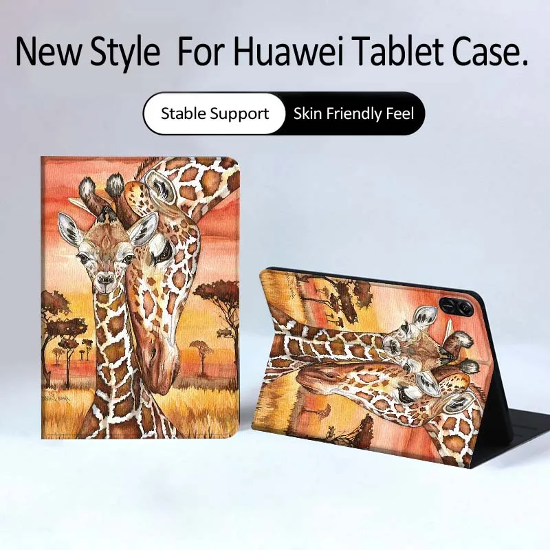 

Cartoon Anime Giraffe Tablet Case For Huawei MatePad Pro Air 12 X Honor Pad 8 V8 9 13 GT GT2 3 12.6 13.3 Inch