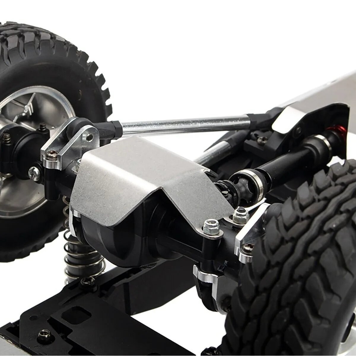 LCX Racing 1/10 coche trepador de control remoto armadura protectora de eje trasero delantero de acero inoxidable para Tamiya CC-02 piezas mejoradas Accesorios