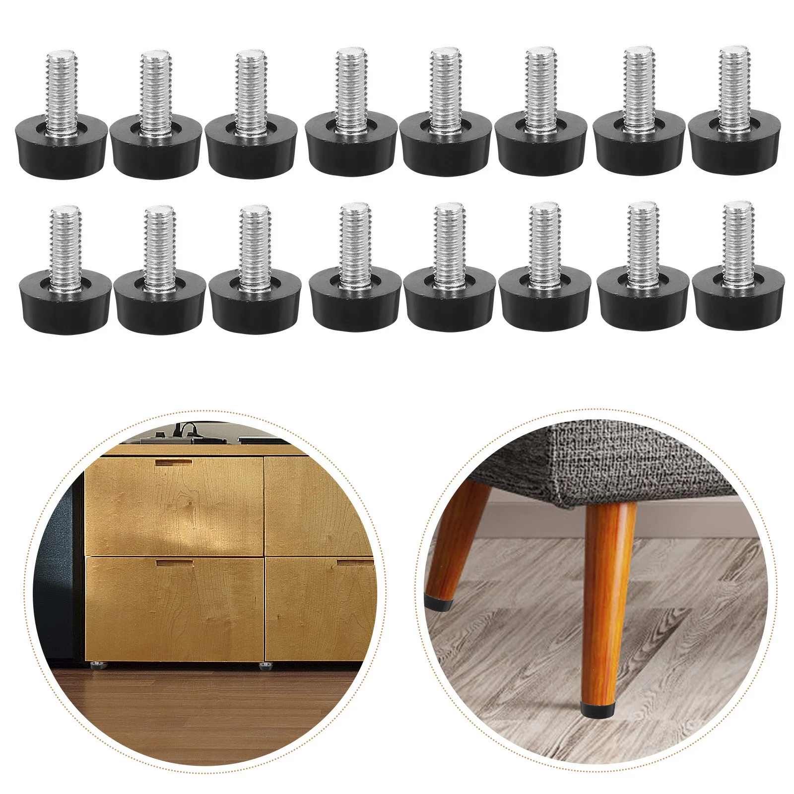 

40Pcs Adjustable Leveling Feet Durable Threaded Design for Various Surfaces Enhance Furniture Longevity Adjustable Screw Feet