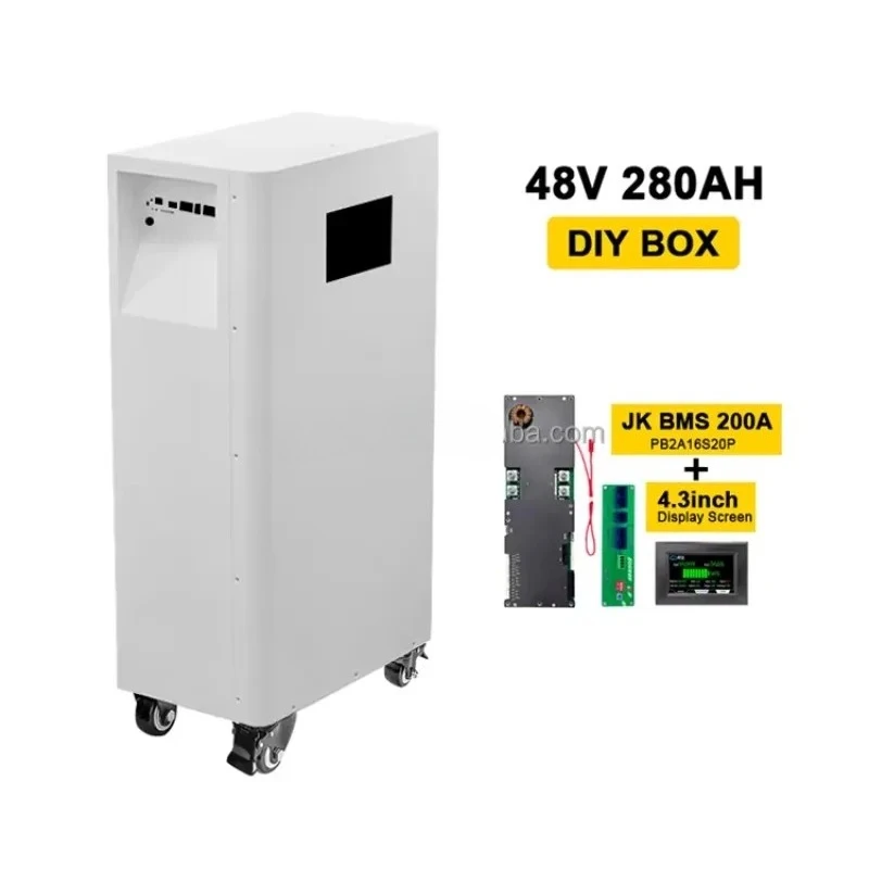 

Lifepo4 280ah Box Jk Bms Battery Box with Wheels Stand up Battery case Diy Battery Box 280ah Vertical