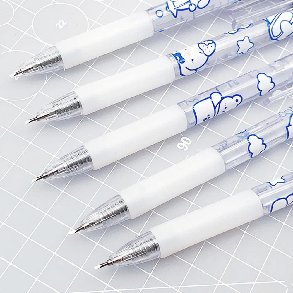 Multifuncional Precision Paper Cutter Pen, desenhos animados bonitos, portátil, DIY, Craft Album, Scrapbooking, Álbum, casa, escola, 5pcs