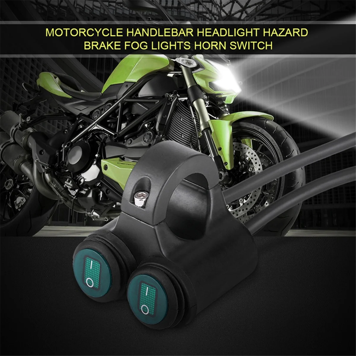 

A002 22mm Universal Motorcycle Handlebar Headlight Brake Fog Lights Horn Dual Control Button Switch A