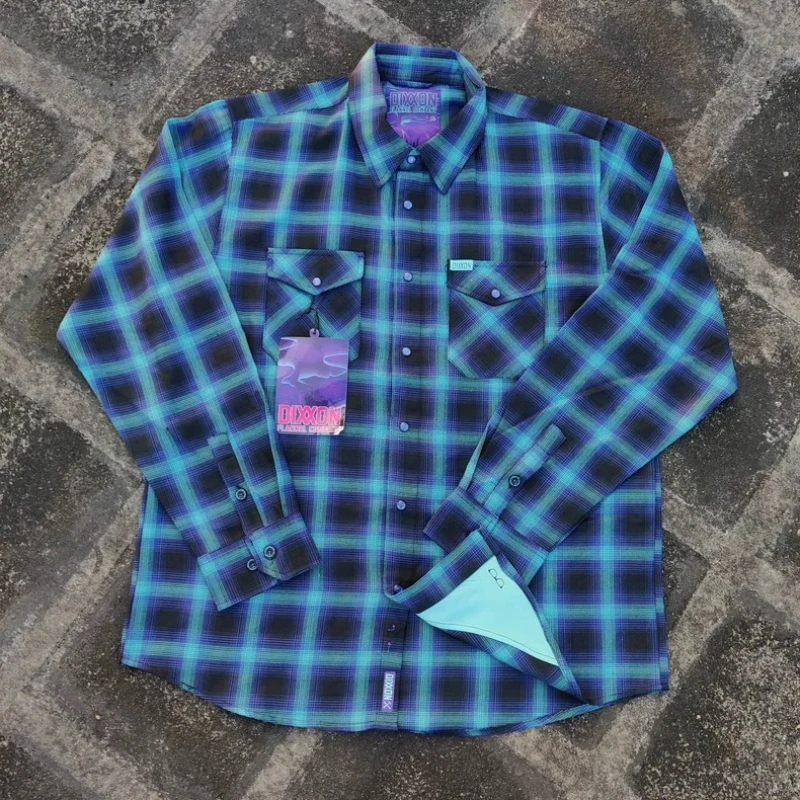 Dixxon Men's Flannel Plaid Work Shirt: Vintage West Coast Button Down - Motorcycle & Streetwear Shacket for Men