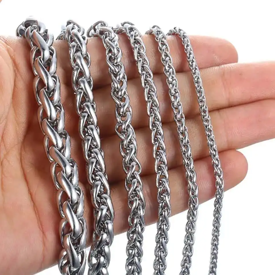 4/5/6/8mm Width 19/21/23 cm  Length Stainless Steel Men Women Flower Basket Chain Bracelet Hand Jewelry Never Rust Drop Shipping