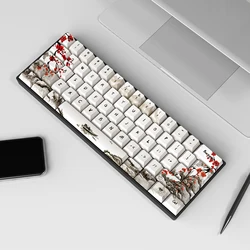 Deutsch Französisch Spanien ISO Dye Sub Keycaps Pflaumen blüte 80 Tasten Kirsch profil Keycap für Qwertz Azerty 61 64 67 68 Tastatur tasten