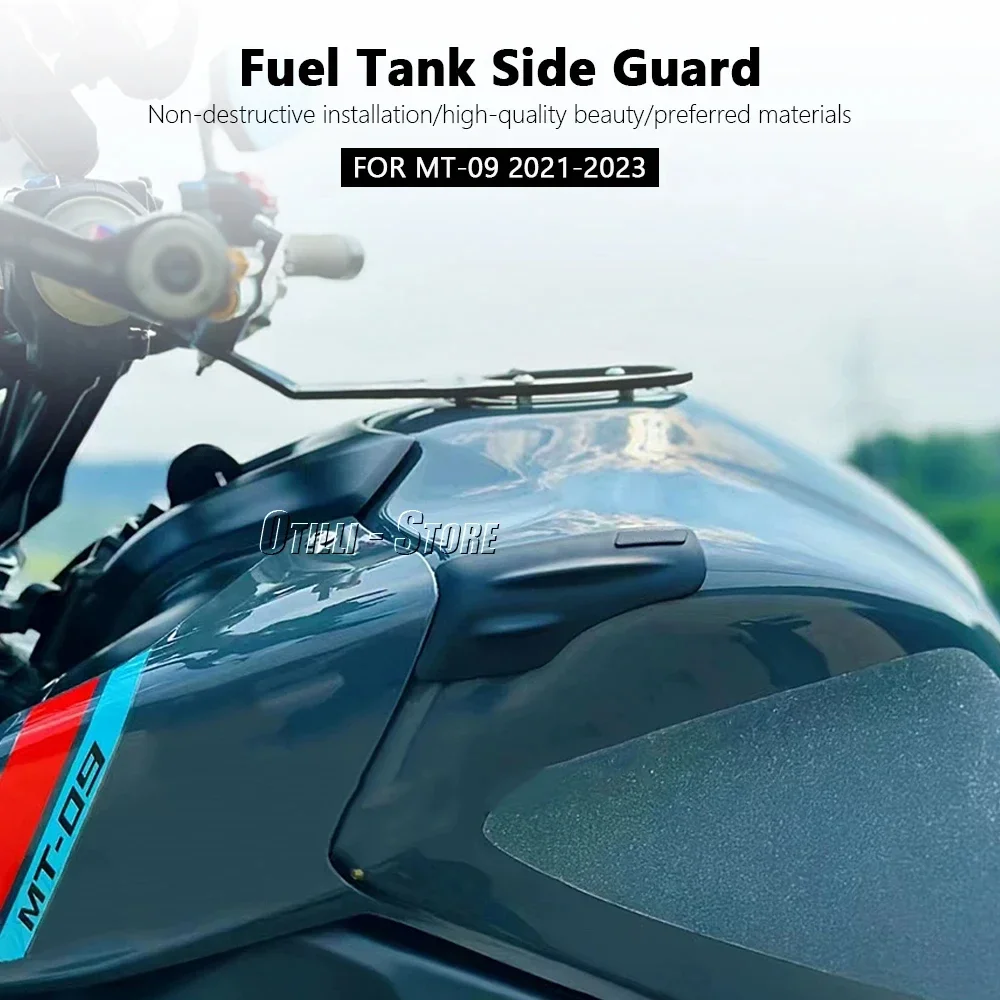 New Motorcycle Side Tank Sticker Fuel Gas Oil Tank Pad Black For YAMAHA MT-09 MT 09 Mt09 MT09 mt09 2021 2022 2023