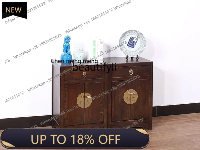 

P178 New Chinese solid wood bedside, antique side cabinet, retro corner cabinet, telephone cabinet