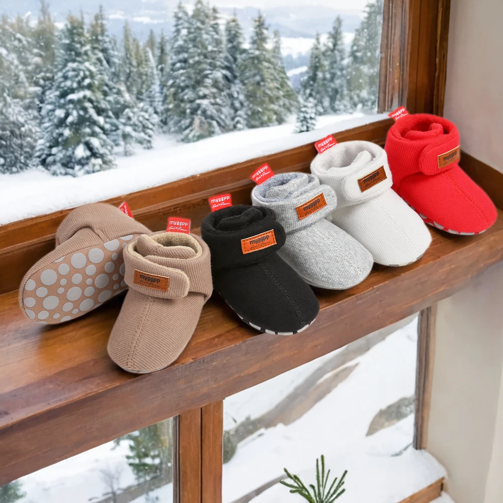 

Мягкие детские носки для маленьких мальчиков и девочек, противоскользящая обувь и удобная детская первая шаг в зимней лодыжке.