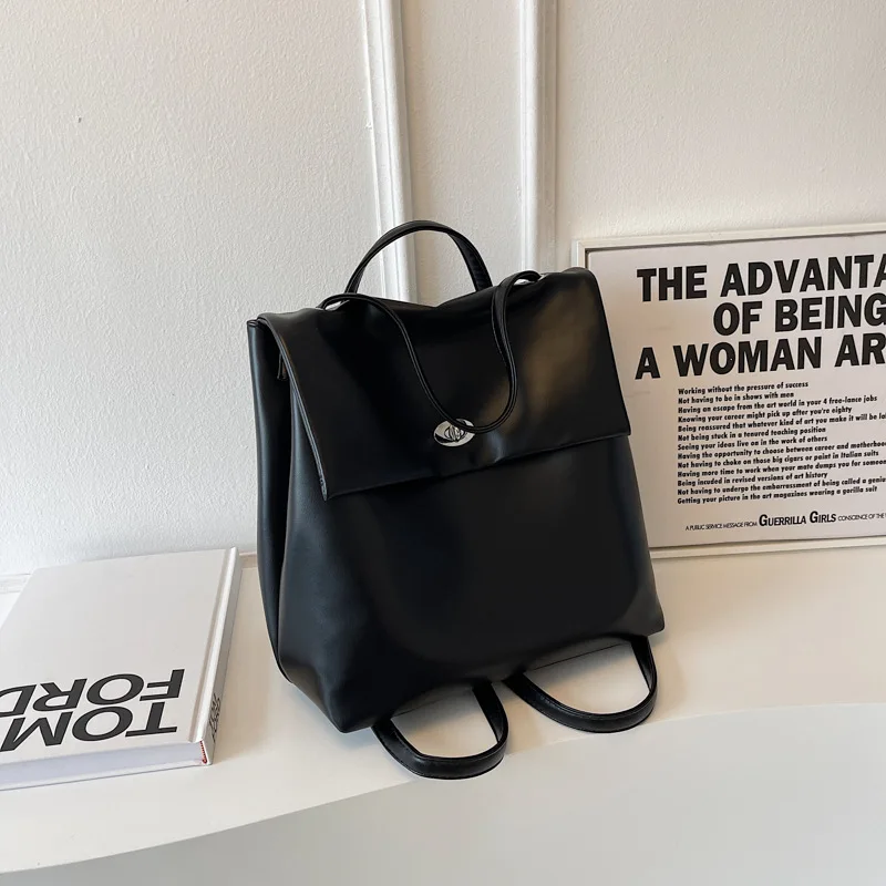 Korean fashion leisure large-capacity handbag female 2023 new shoulder bag simple travel backpack