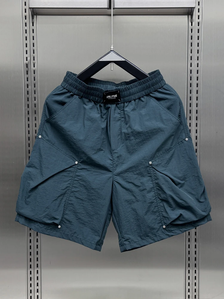 

Lightweight Summer Men's Cargo orts Ice Silk Qui Dry Rivet Design Casual Faionable Youth Active Sle mid Waist orts