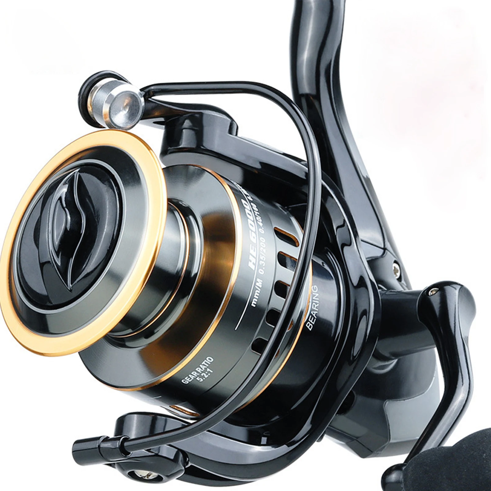 Fishing Reel HE7000 Spinning Reel Max Drag 10kg 5.2:1 High Speed Metal Spool Spinning Reel Carp Reel Fishing Accessories HE500