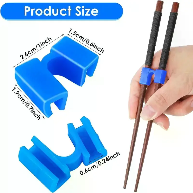 of 6 Reusable Chopsticks Helpers Training Adults Kids Non-Slip Chopstick Hinges Connector Portable Practice Chopsticks Aids Pac