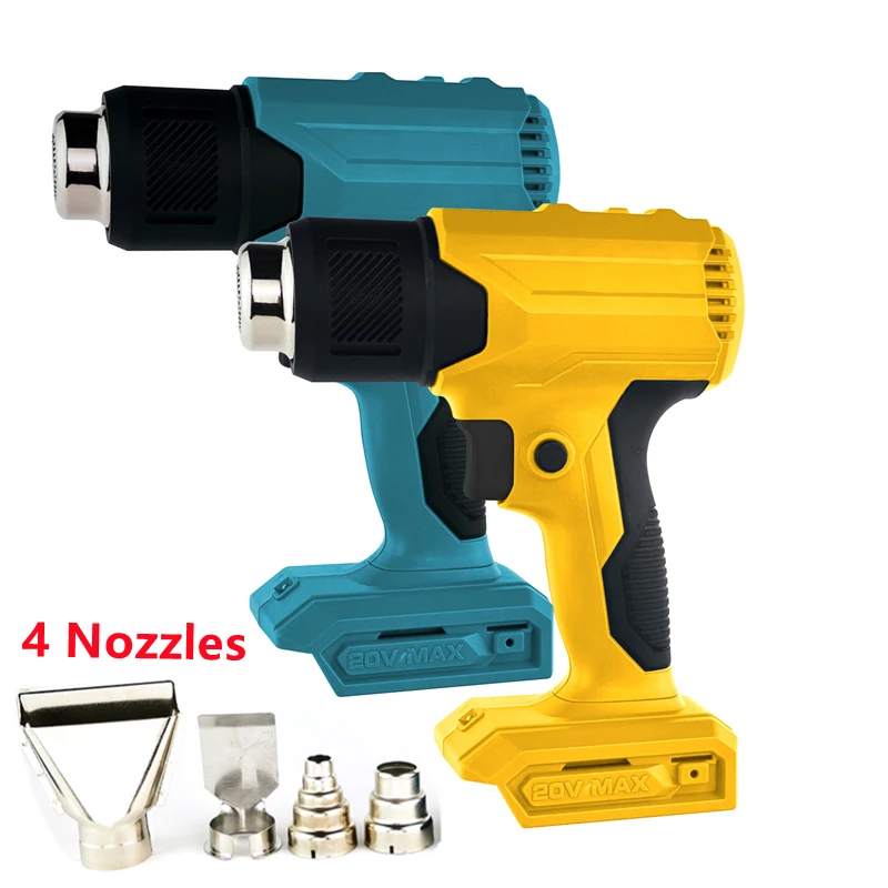 

Electric Hot Air Machine Cordless Handheld Heat Gun Temperatures Adjustable with 4 Nozzles for Makita 18V Battery No Batteries