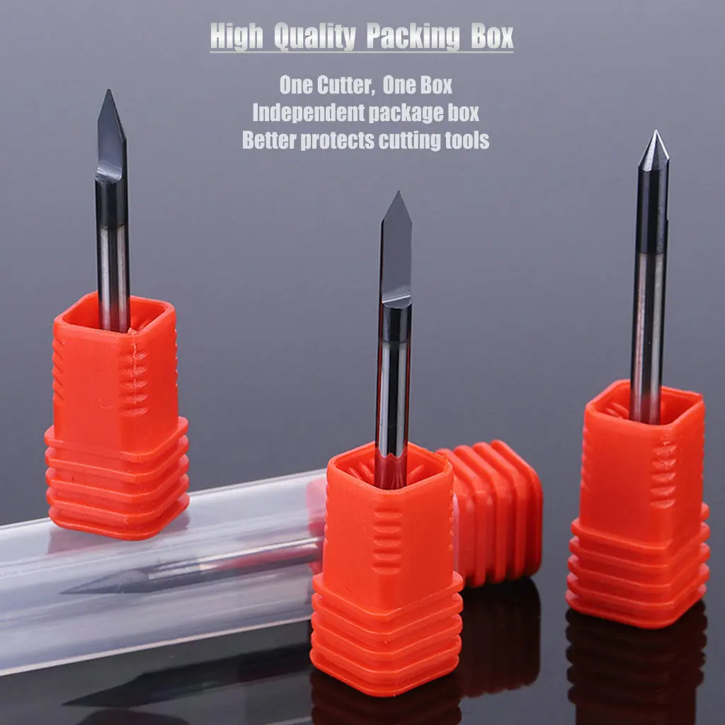 3.175mm V-Carving frez do drewna narzędzie do grawerowania CNC frezy do obróbki drewna węglik wolframu akrylowy frez do cięcia końcowego