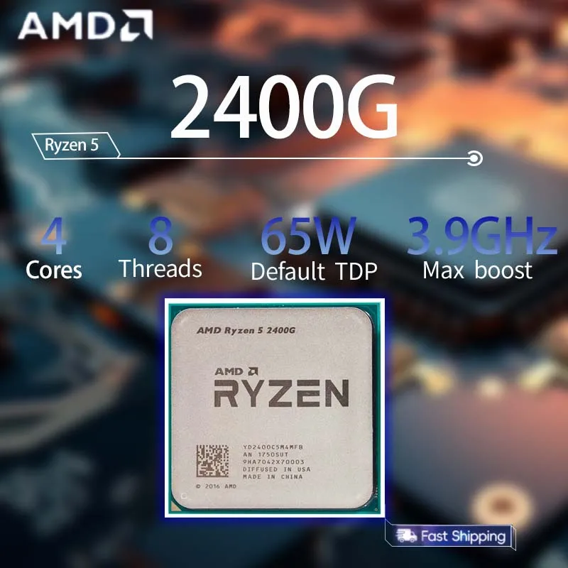 

Процессор AMD Ryzen 5 2400G R5 2400G 3,6 ГГц-3,9 ГГц, 4 ядра, 8 потоков, 65 Вт, разъем процессора AM4