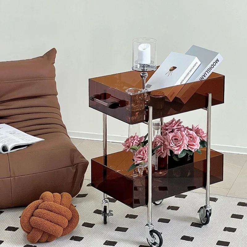 

Acrylic Multi-Layer Shelf Trolley Multifunctional High-Value Storage Organizer for Home Office