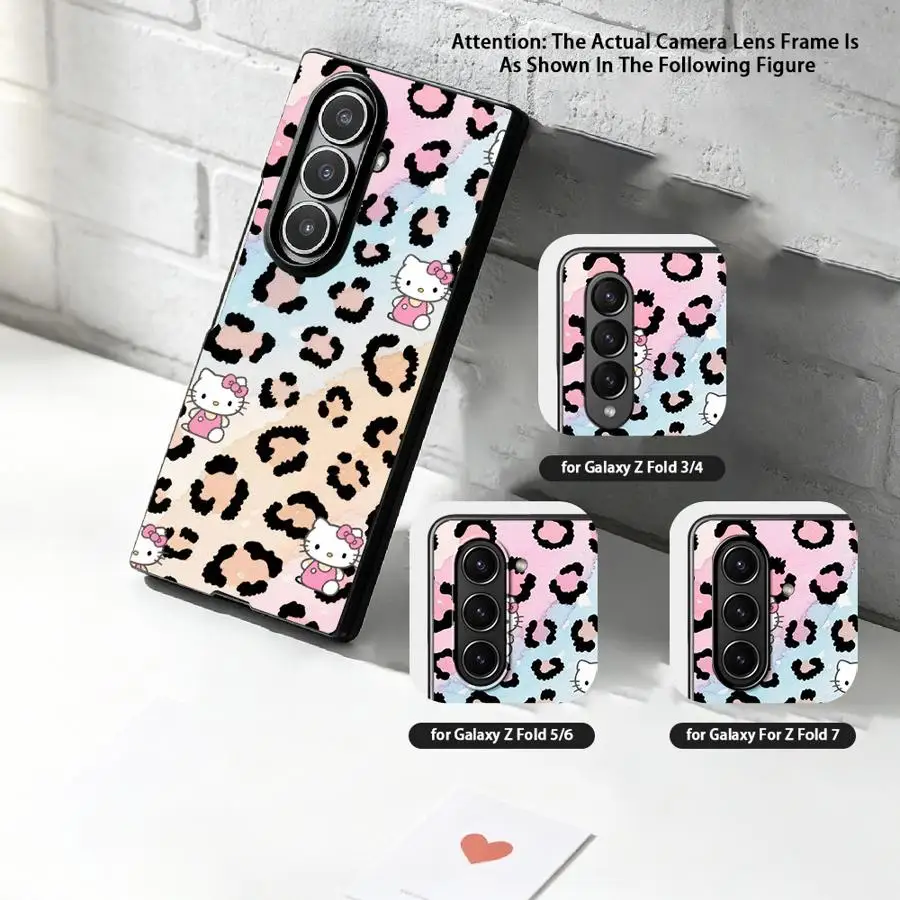 Gradient Hello Kitty Back Phone Cover Funda Case for Samsung Galaxy Z Flip 8 Flip6 Flip3 Flip5 Flip7 FE Z Flip 7 6 5 4 3 Flip4 Z view 5