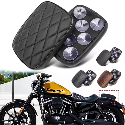 Motorcycle Suction Cup Rear Pillion Passenger Pad Seat Universal For Harley Sportster XL883 1200 Forty Eight Dyna Chopper Bobber
