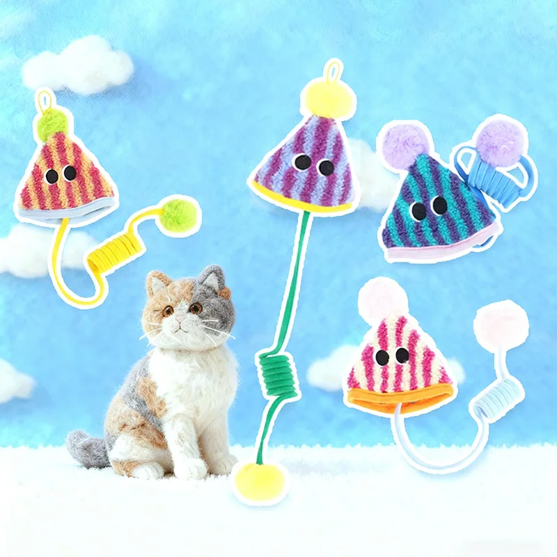 

Funny Hanging Door Elastic Cat Teaser Toy Squeaky Indoor Self Enjoyment Interactive Cat Toy with Furry Ball Kitten Accessories