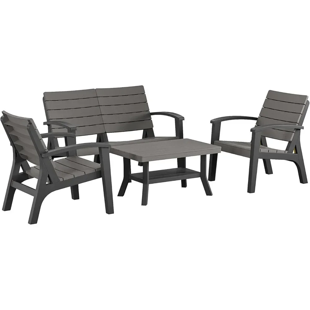 

resin patio conversation set for four