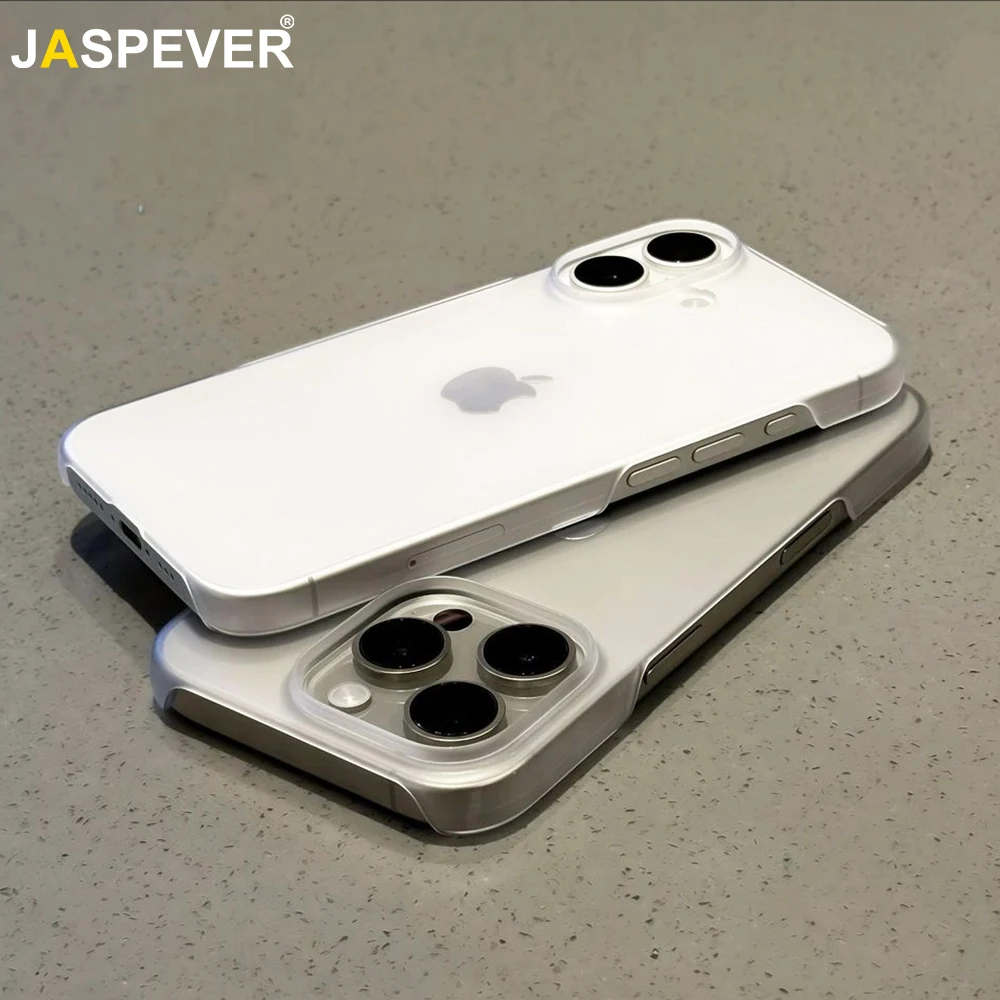 Half-Pack Case For iPhone 17 Air 16e 16 15 14 13 Pro Max Plus Mini Transparent Matte Back Cover Bezel-Less Shell Ultra Thin Slim
