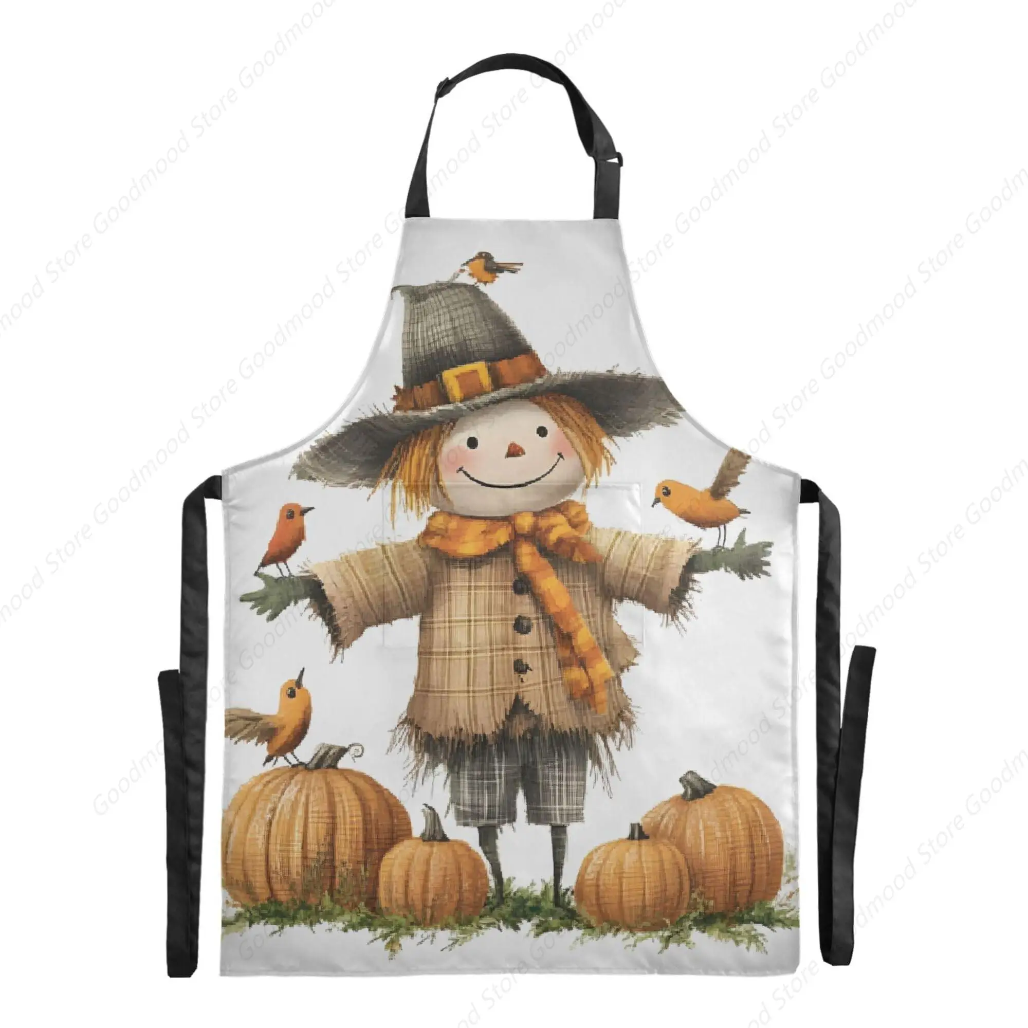

Kitchen Apron Scarecrow Pumpkin Bird Aprons for Women Men with Pockets, Adjustable Cooking Chef Funny Aprons