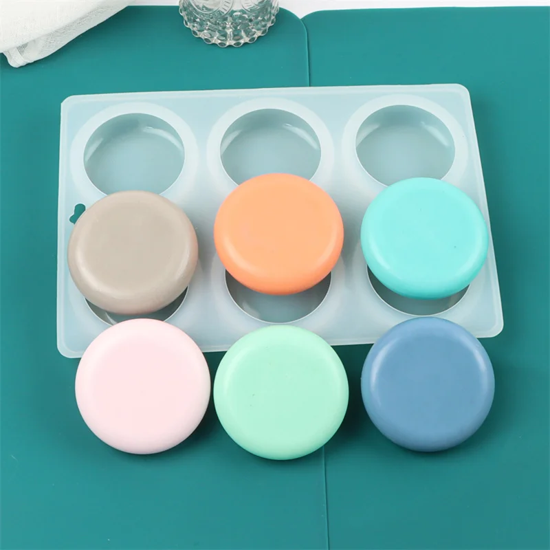 Handmade DIY Round Shape Silicone Soap Mold Rectangle Cake Chocolate DIY Candle Craft Tray Mould Silicone Party Maker