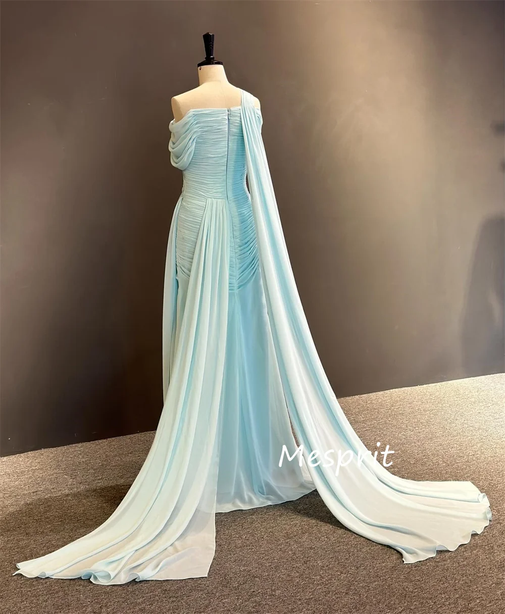 Aangepaste formele chiffon plooi recht off-the-shoulder lange quinceanera luxe feestjurken van hoge kwaliteit voortreffelijk