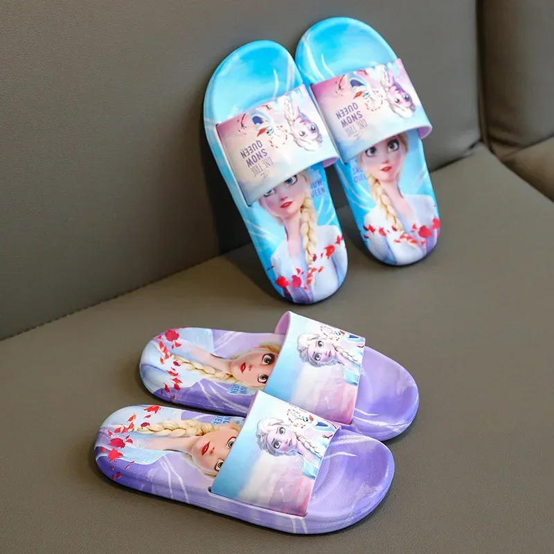 Miniso Kawaii Disney Barbie Children Slippers Kids Anime Cute Cartoon Summer Indoor Soft Bottom Non-slip Shoes