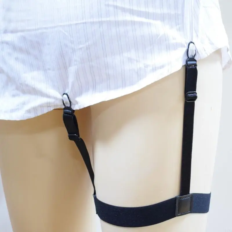 L5YA 2 ชิ้น/เซ็ตเสื้อบุรุษยืดหยุ่นขา Suspenders พลาสติกลื่นล็อค Clamps