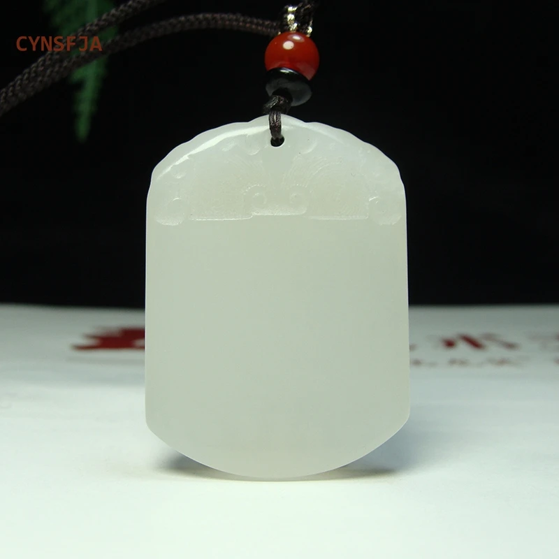 

CYNSFJA New Real Rare Certified Natural Hetian Mutton-fat Nephrite Lucky Amulet Peace Ruyi Jade Pendant Hand Carved High Quality