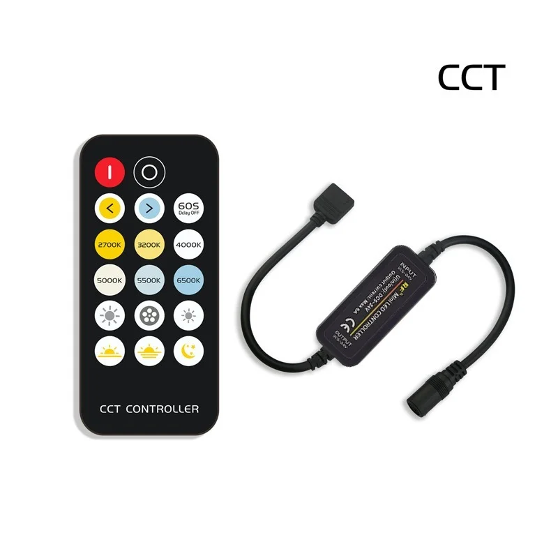 Nuovo Controller LED RF con telecomando a 17 tasti per strisce luminose a LED singolo colore/doppio bianco/RGB/RGBW / RGB + CCT