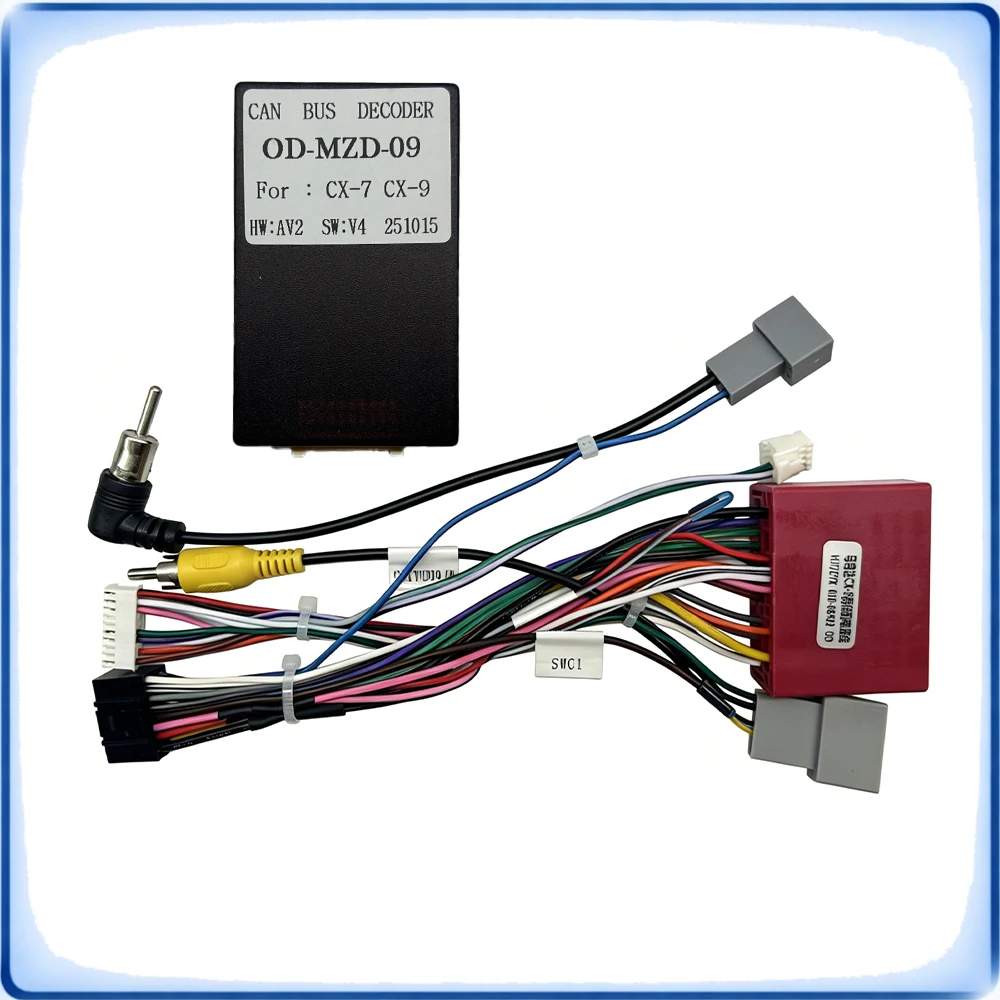 

Car Accessories 16-Pin to 24-Pin Radio Wiring Harness with CANBUS Decoder Box for Mazda CX-7 CX-9 Stereo