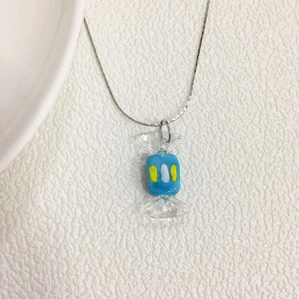 1PCS 15x29mm Colorful Candy Murano Lampwork Glass Summer Beach Pendant Charm Necklace For Women Gift Sands Jewelry