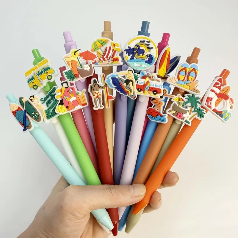 20/30pcs Creative, simple, cute, summer-themed, beach holiday style retractable ballpoint pen Campus Design for the Back-to-Scho