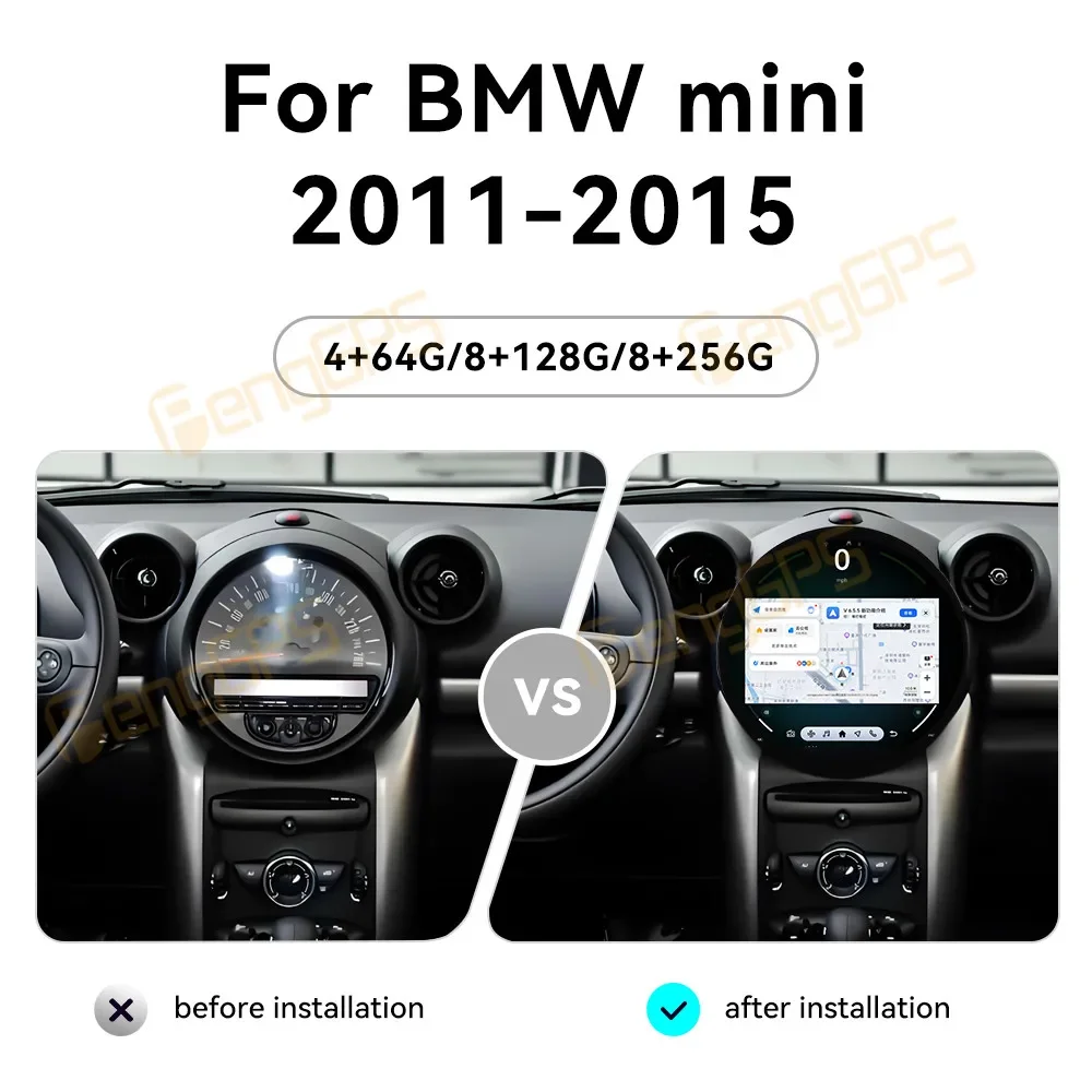 11.7 Inch Android 14 CarPlay Car Radio for BMW MINI 2011-2015 Touch Screen Multimedia Player GPS Navigation Head Unit DSP Auto