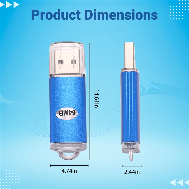 1 Pcs Random Color 64MB USB 2.0 Flash Drives Memory Stick Thumb Drive PC LAPTOP Storage
