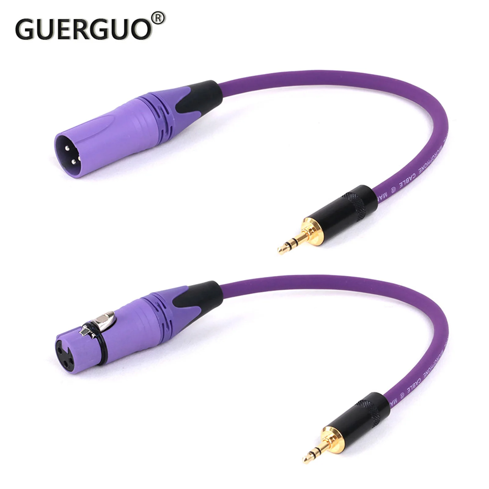 

GuerGuo Microphone Cable balance XLR 3Pin to jack 3.5mm AUX Cable Pure Copper Audio Amplifier Interface Phone Computer connector