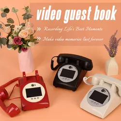Libro de invitados de video de fiesta de boda de estilo Retro, teléfono, grabación de mensajes de teléfono, resolución 2K, libro de mensajes de audio de video, teléfono