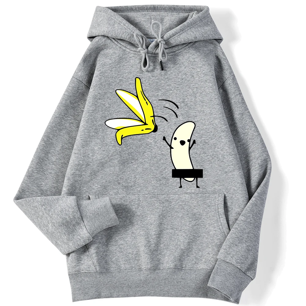 Street Ladies Hoodie Let\'s Take Off Our Banana Peel Funny Printing Comfortable Warm Sweatshirts Female Cute Streetwear  Clothing