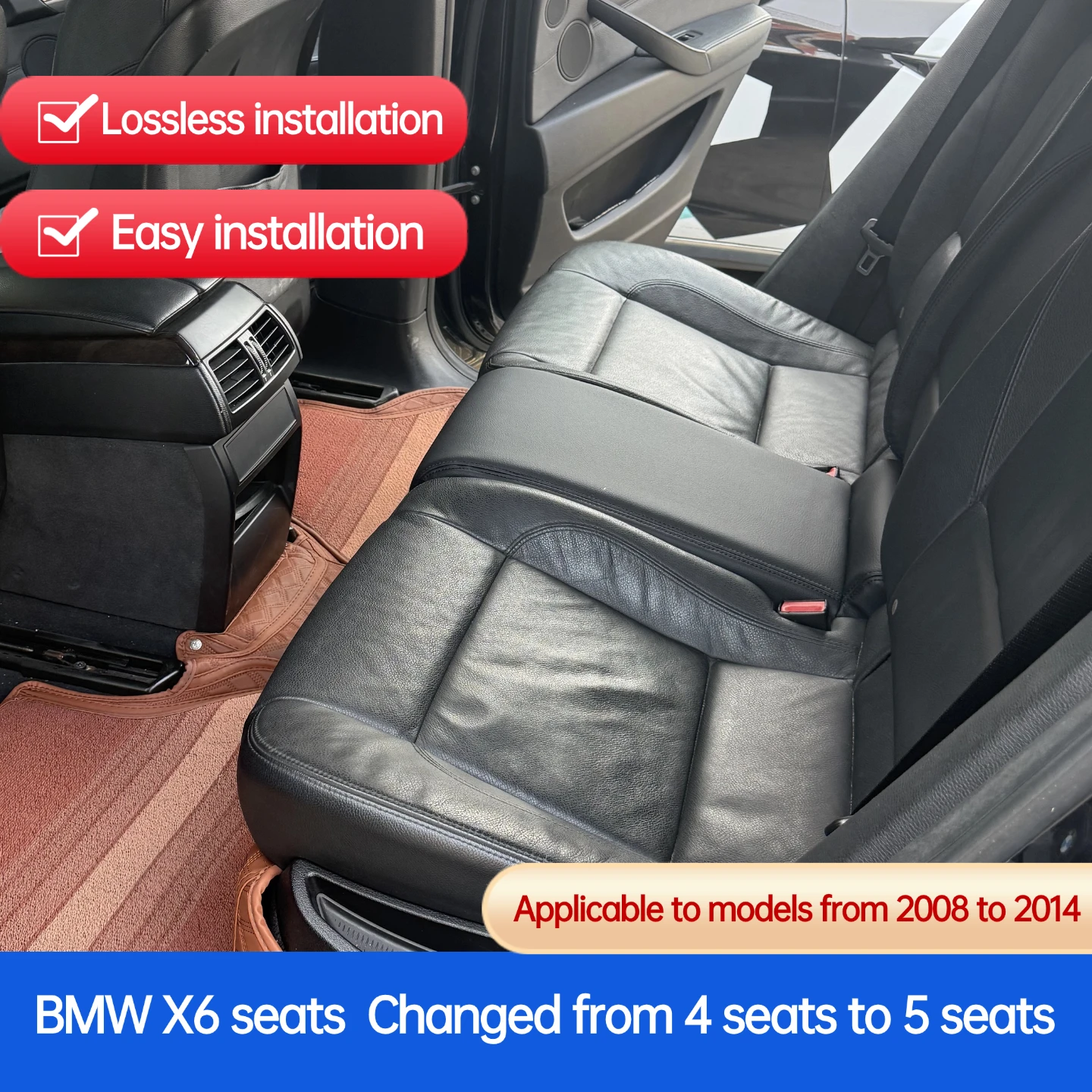 Modifications for the Seats of BMW E71x6: Converting from 4-Seater to 5-Seater, Converting the Rear Cup Holders into Seats, Upgr