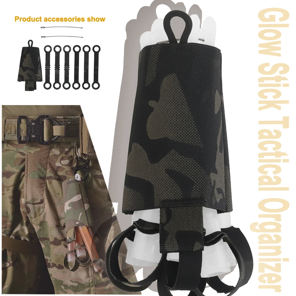 

Tactical Glow Stick Organizers Glowing Light Stick Carry Pouches 2 types of pull tabs Hunting Camping Sports Vest Organizers