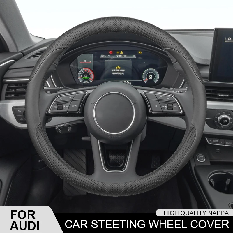 

Leather Car Steering Wheel Cover For Audi A3 A4 A5 A6 A7 A8 Q2 Q3 Q5 Q7 Q8 S3 S4 S5 S6 RS3 RS4 RS5 RS7 TT TTRS Auto Accessories