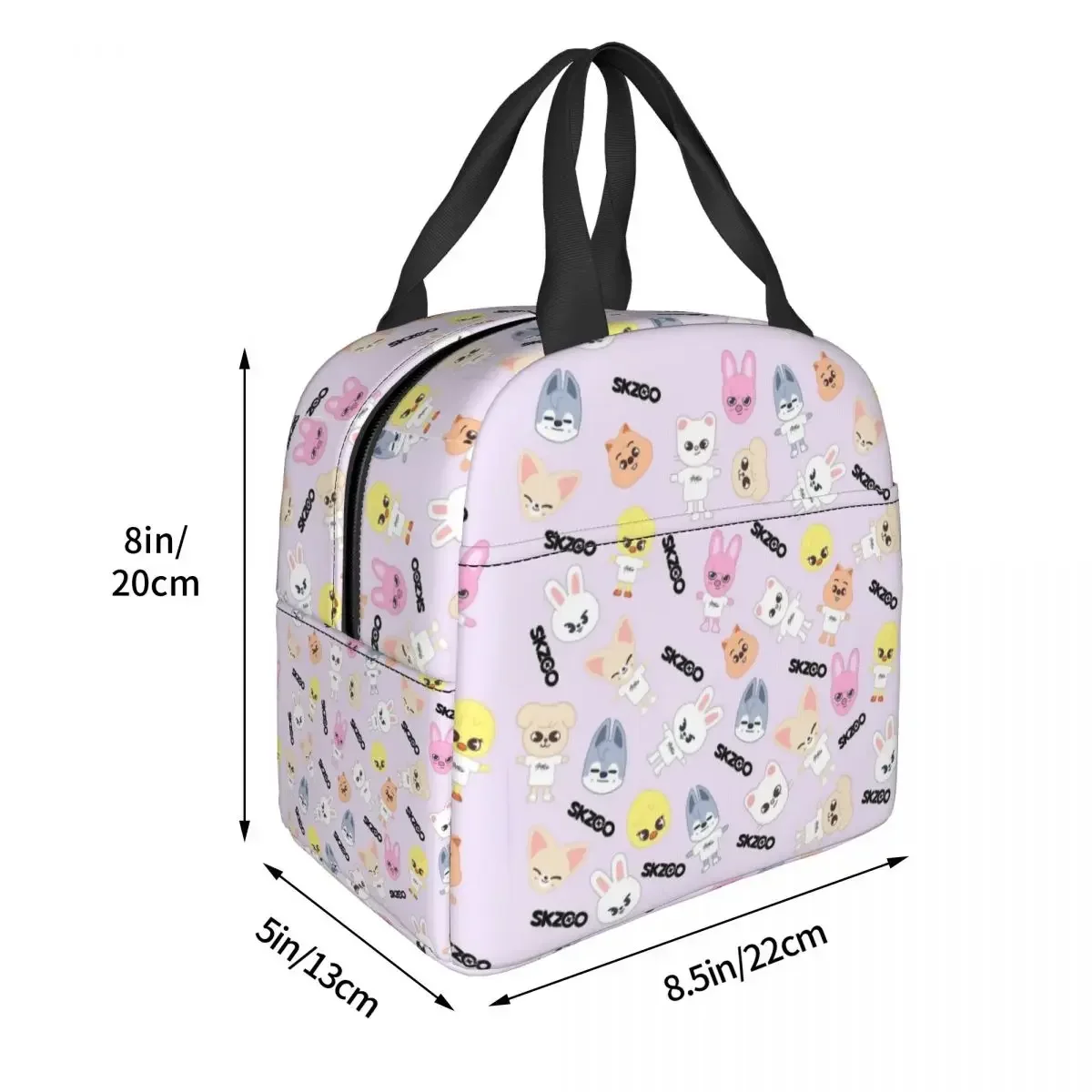 STRAY Cute KIDS Insulated Lunch Bag Large Straykids SKZ Kpop Idol Torba termiczna wielokrotnego użytku Tote Lunch Box Beach Outdoor Food Handbag