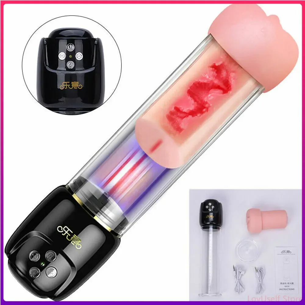 

Vacuum Penis Pump Electric Male Enlargement Masturbator Automatic Extender Dick Trainer Growth Toys For Men Masturbation Cup