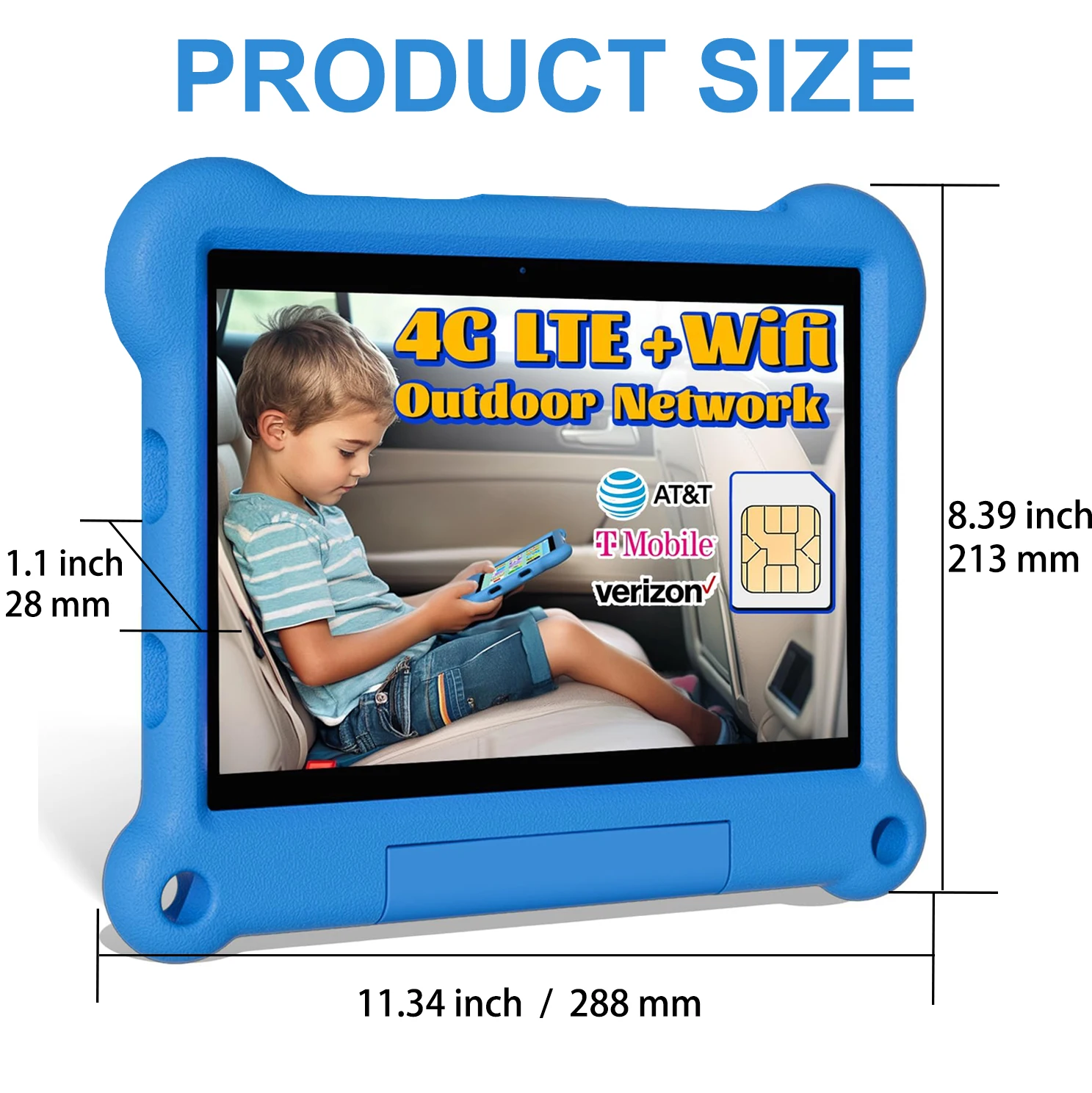 Adreamer Kids Tablet 10.1 Inch IPS Android 14 4GB RAM 64GB ROM WIFI Google Play For Children Kids Study Gaming Age 3-14